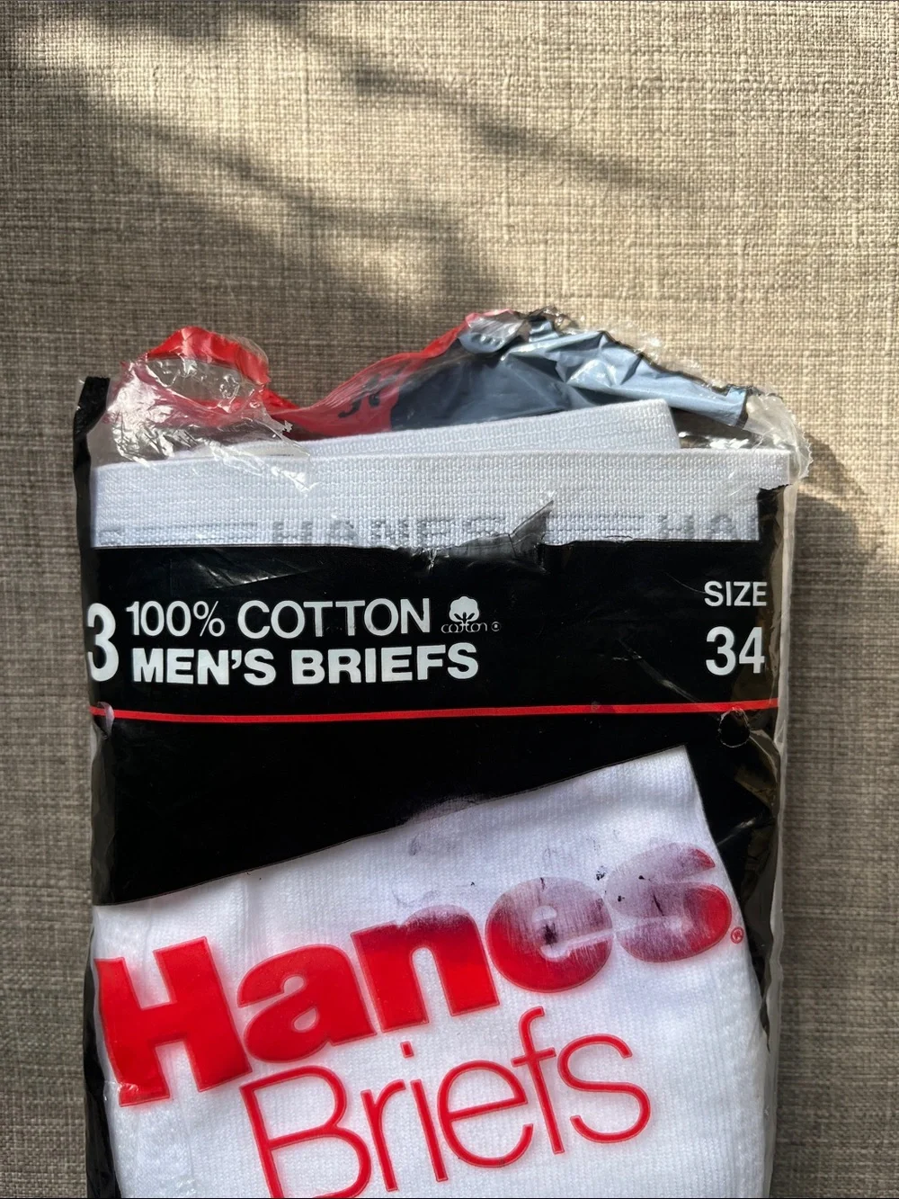 Vintage 1987 Hanes 100% Cotton Briefs 3-Pack Size 34